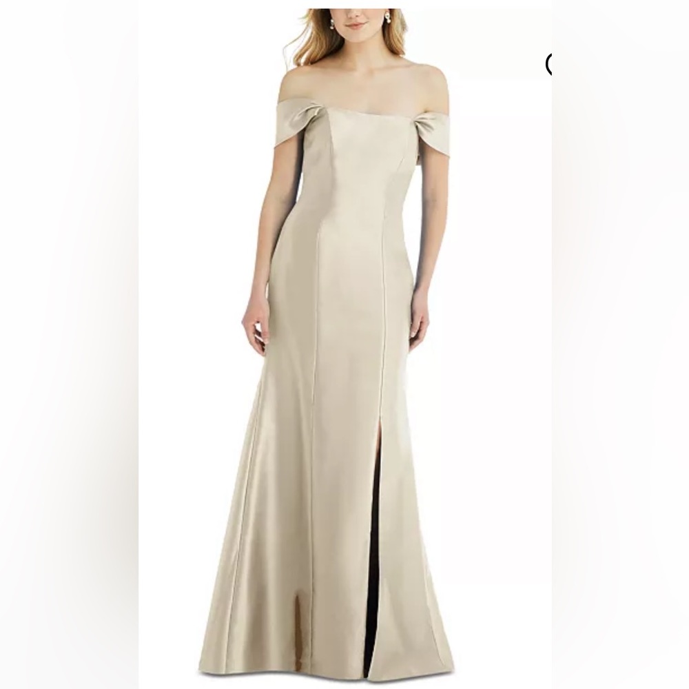 Alfred Sung Bow-Back Off-The-Shoulder Gown